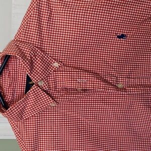 Ralph lauren red gingham mens short sleeve shirt